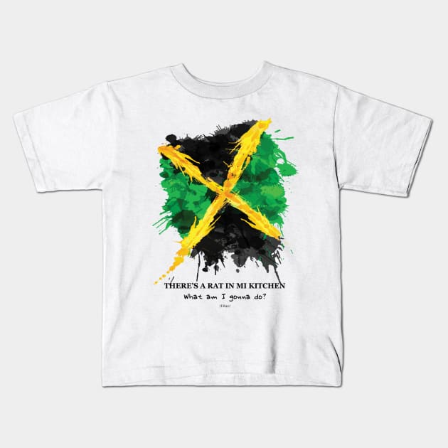 Reggae Rat In Mi Kitchen Kids T-Shirt by PAUL BOND CREATIVE